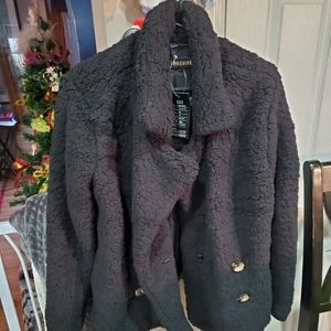 Black sherpa coat